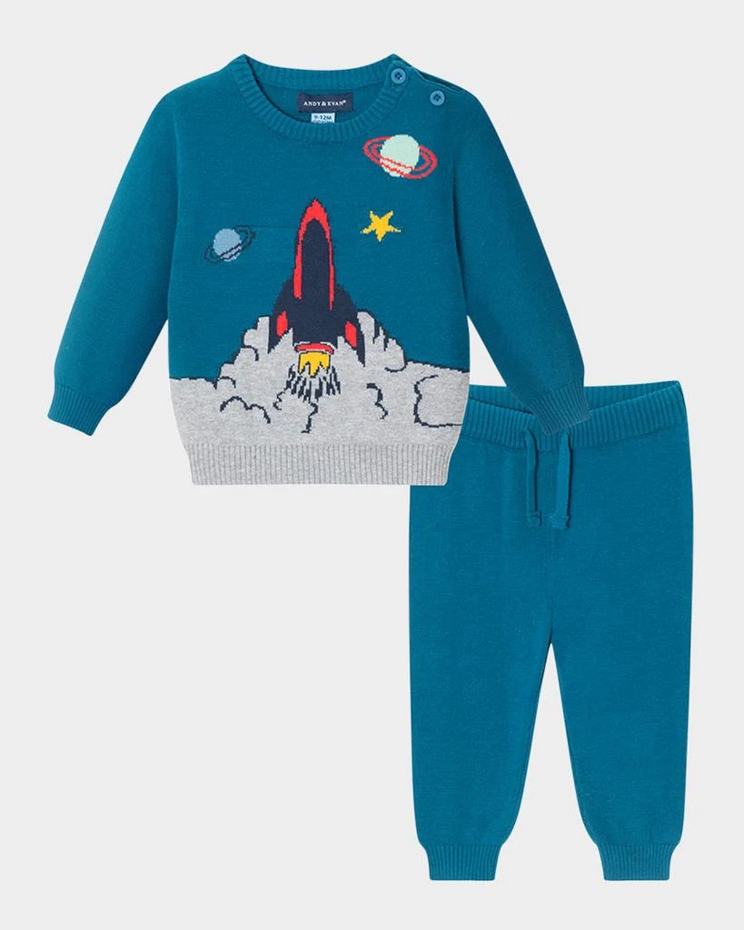 商品Andy & Evan|Boy's Space Ship Intarsia Sweater Set, Size Newborn-24M,价格¥440,第1张图片