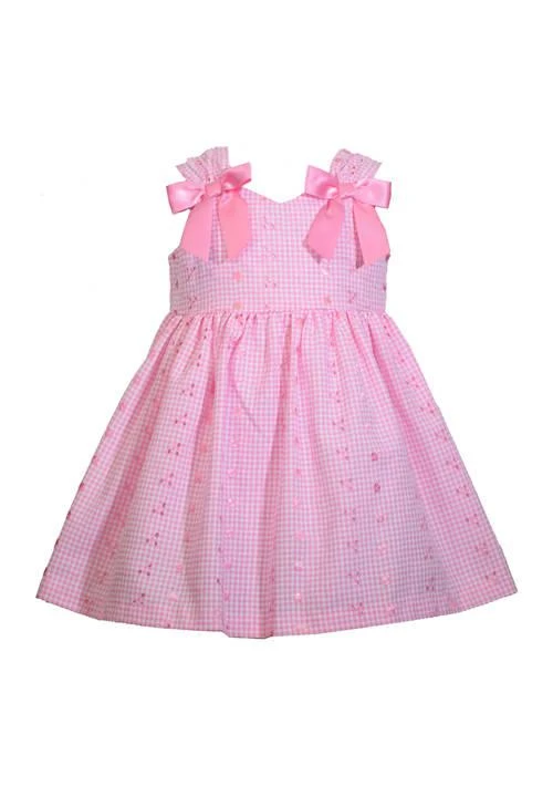 商品Bonnie Jean|Jean Toddler Girls Bow Shoulder Eyelet Dress,价格¥104,第1张图片