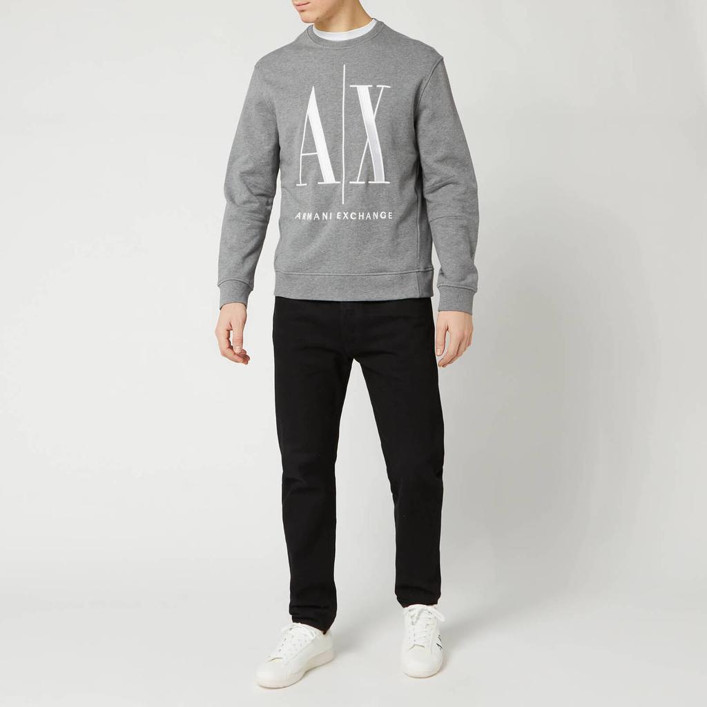 Armani Exchange Men's Big Ax Crewneck Sweatshirt - Heather Grey商品第3张图片规格展示