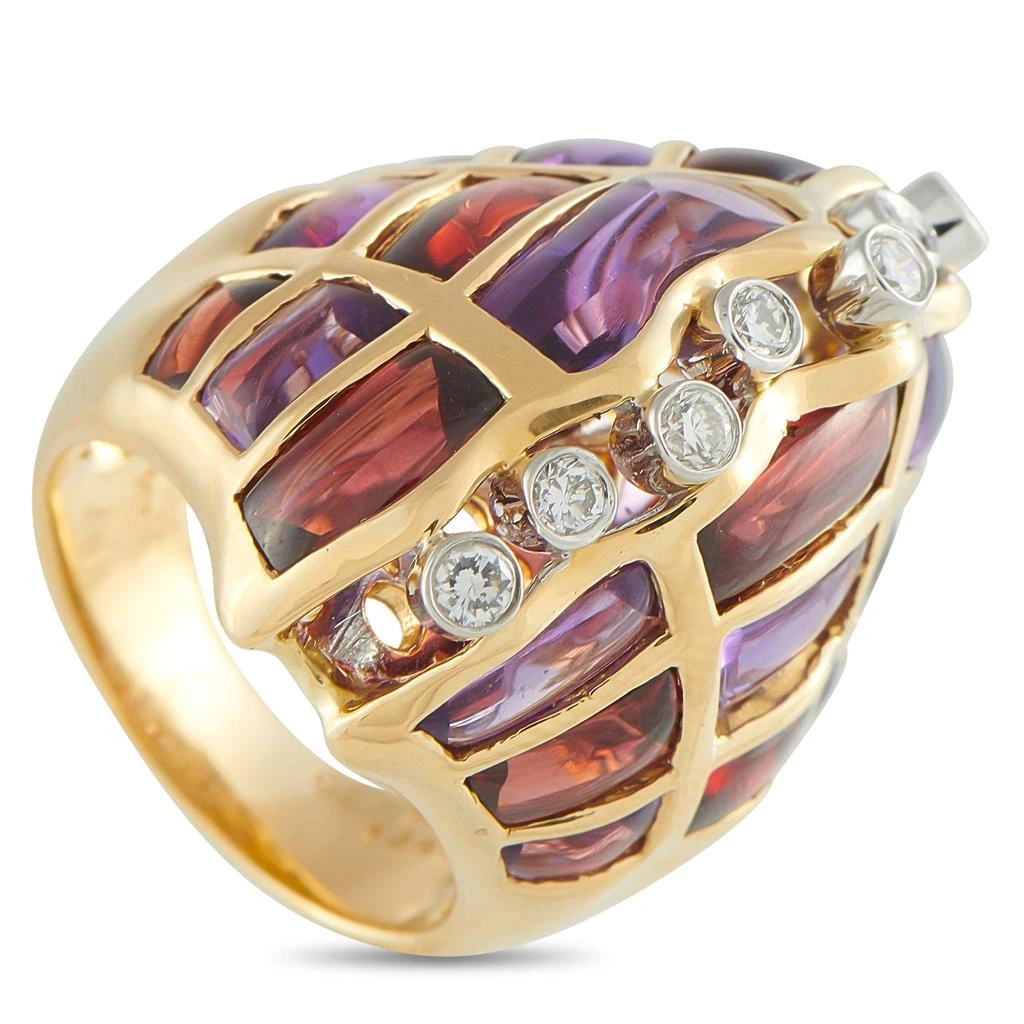 商品[二手商品] Luca Carati|18K Yellow Gold 0.25 ct Diamond Multi Gem Statement Ring LC04-100925,价格¥31216,第1张图片