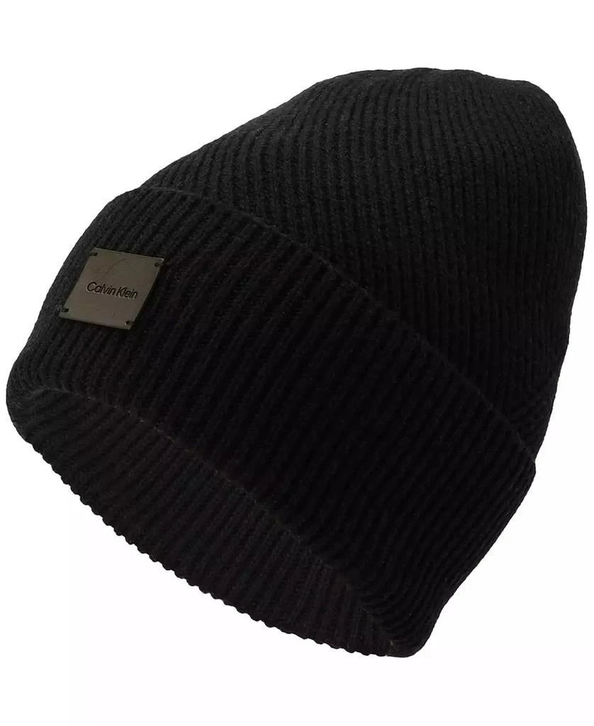 商品Calvin Klein|Men's Side Transfer Cuff Beanie,价格¥182,第1张图片