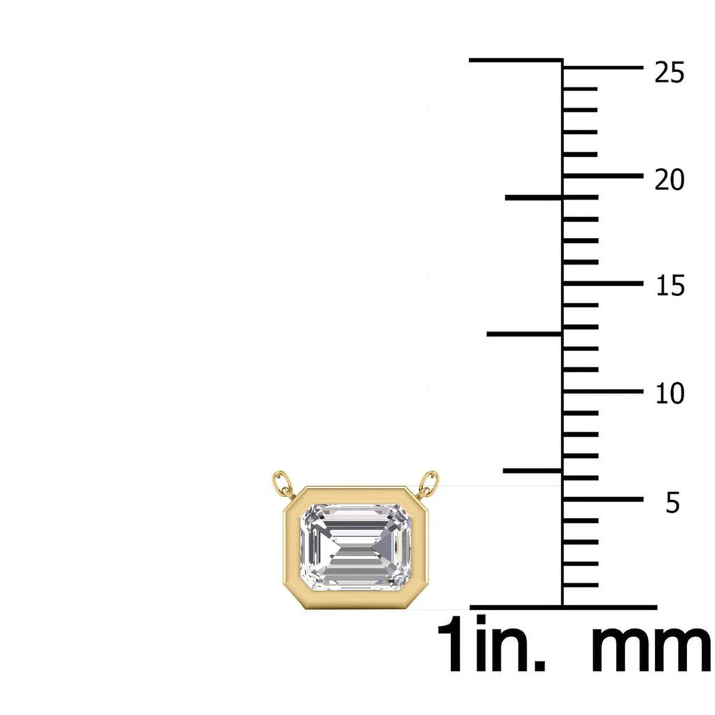 商品Lab Grown Diamonds|Lab Grown 1/2 CTW Emerald Cut Bezel Set Diamond Solitaire Pendant in 14K Yellow Gold,价格¥10095,第4张图片详细描述