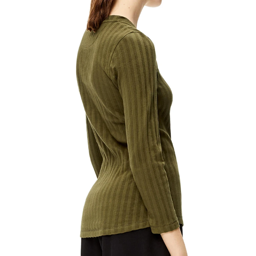 LOEWE 女士卡其绿色罗纹棉上衣 S540Y07X67-4160 商品