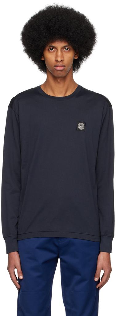 Navy Patch Long Sleeve T-Shirt商品第1张图片规格展示