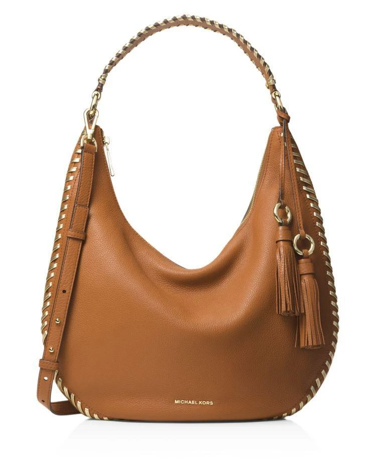 商品Michael Kors|Lauryn Contrast Stitch Large Leather Shoulder Bag,价格¥1774,第1张图片
