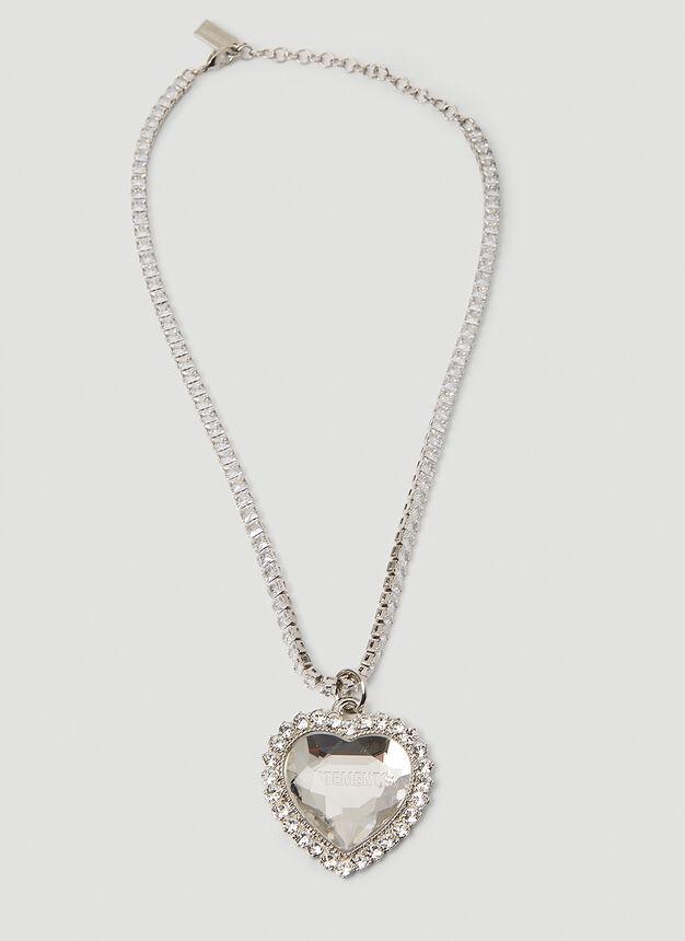 Crystal Heart Necklace in Silver商品第1张图片规格展示