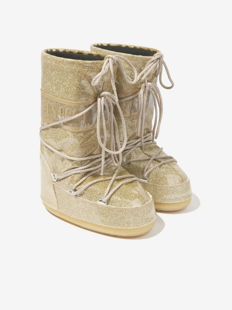 商品Moon Boot|Kids Icon Glitter Snow Boots in Gold,价格¥1390-¥2362,第2张图片详细描述