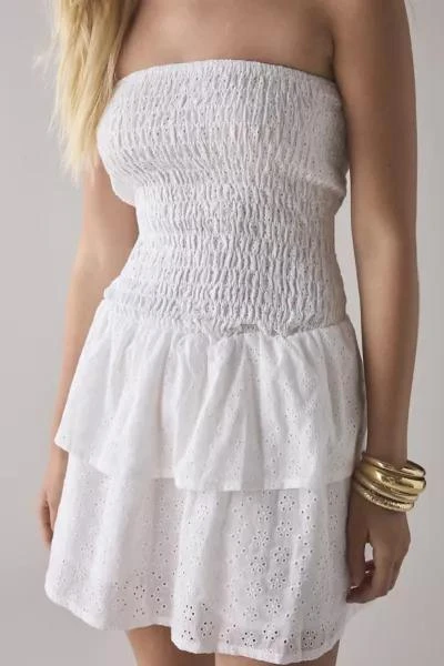 商品Daisy Street|Daisy Street Broderie Bandeau Drop Waist Tiered Mini Dress,价格¥359,第3张图片详细描述
