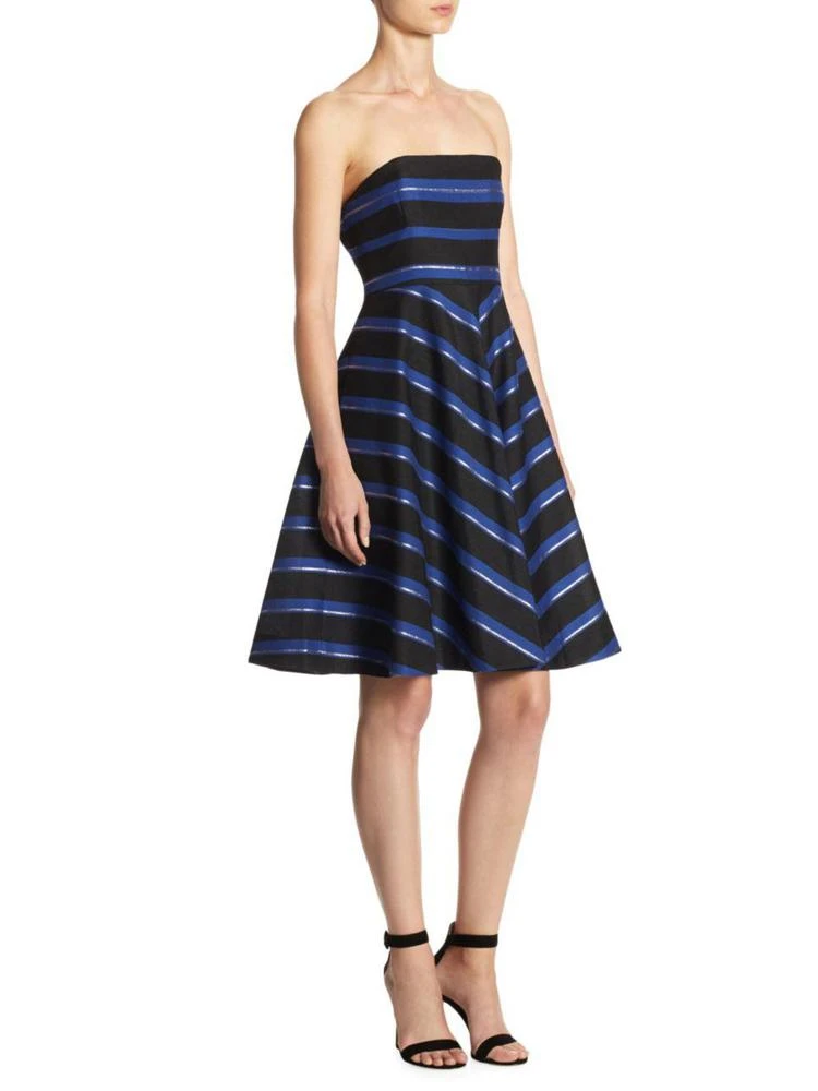商品Halston Heritage|Strapless Stripe Fit & Flare Dress,价格¥893,第1张图片