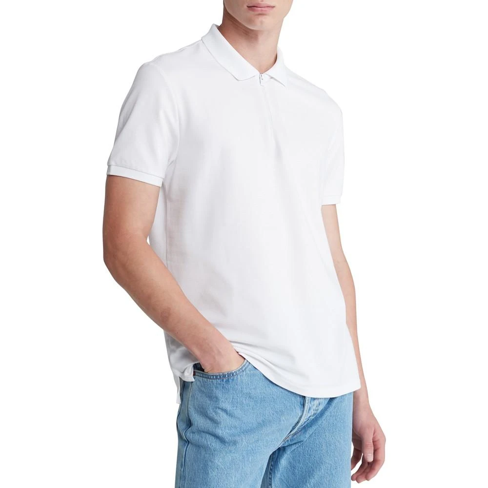商品Calvin Klein|Men's Athletic Tech Zip Polo Shirt,价格¥277,第1张图片