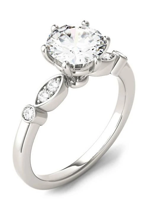 商品Charles & Colvard|Colvard 1.59 Ct. T.w. Lab Created Moissanite Engagement Ring In 14K White Gold,价格¥8491,第2张图片详细描述