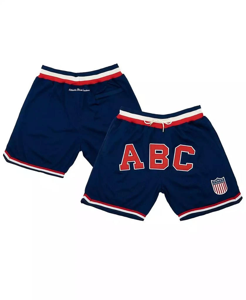 商品Rings & Crwns|Men's Navy Atlanta Black Crackers Replica Mesh Shorts,价格¥598,第1张图片