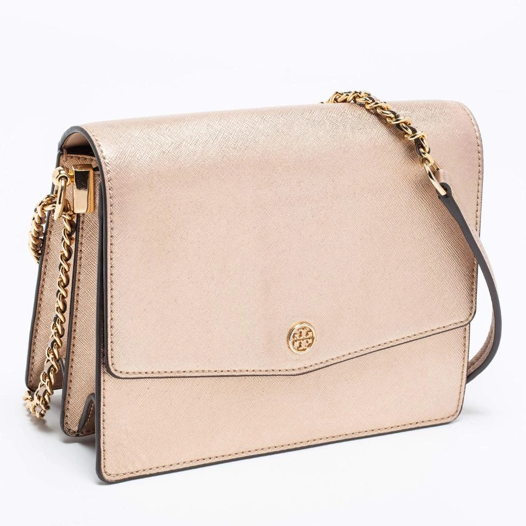 商品[二手商品] Tory Burch|Tory Burch Metallic Rose Gold Leather Robinson Convertible Shoulder Bag,价格¥1095,第3张图片详细描述