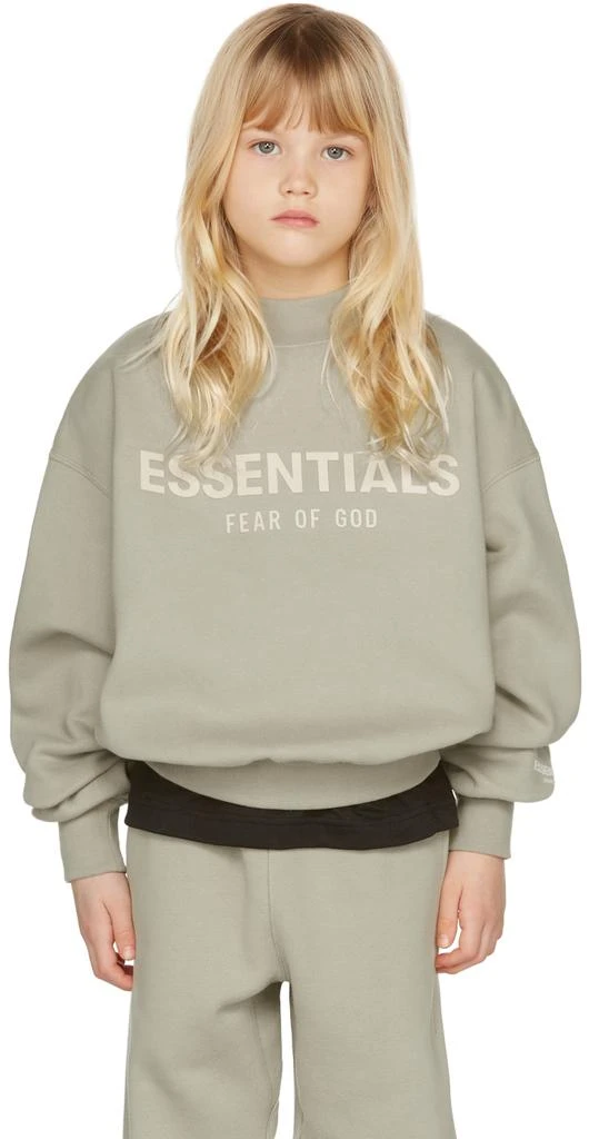 商品Essentials|Kids Green Logo Sweatshirt,价格¥428,第2张图片详细描述