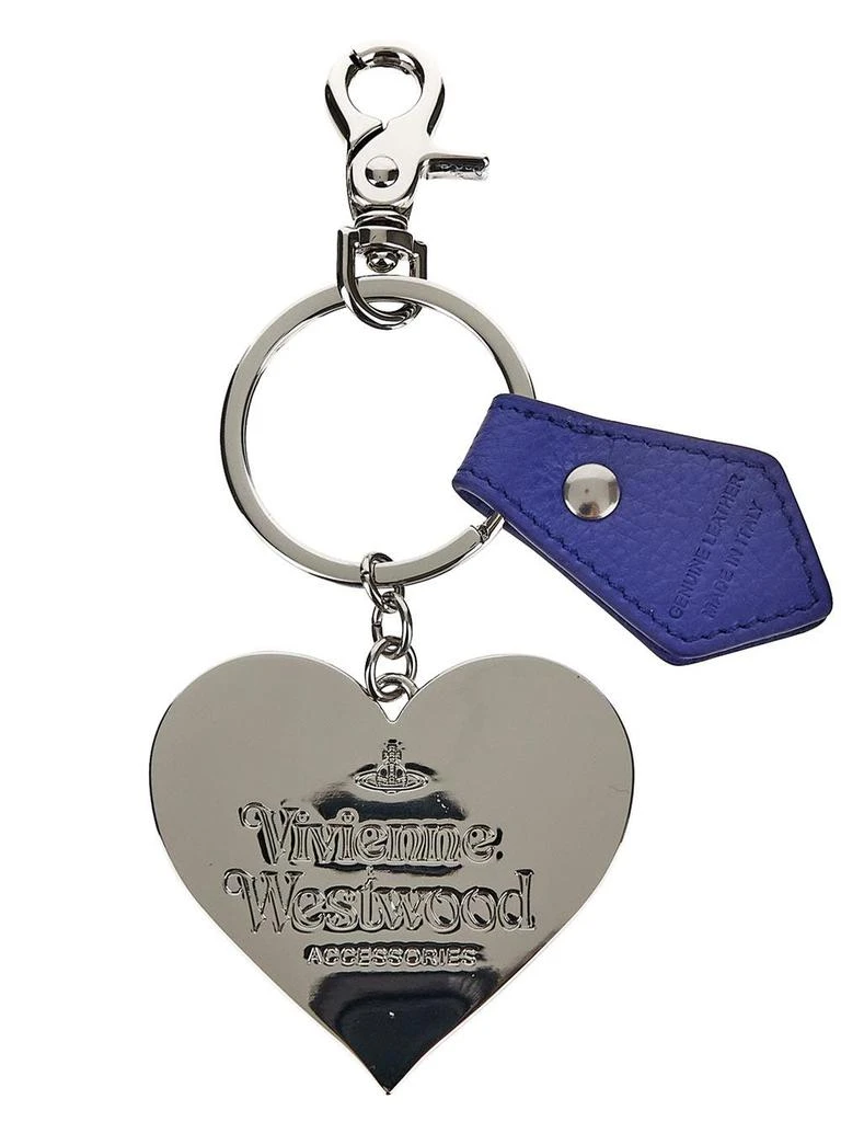 商品Vivienne Westwood|Grain Leather Mirror Heart Orb Keyring,价格¥682,第2张图片详细描述