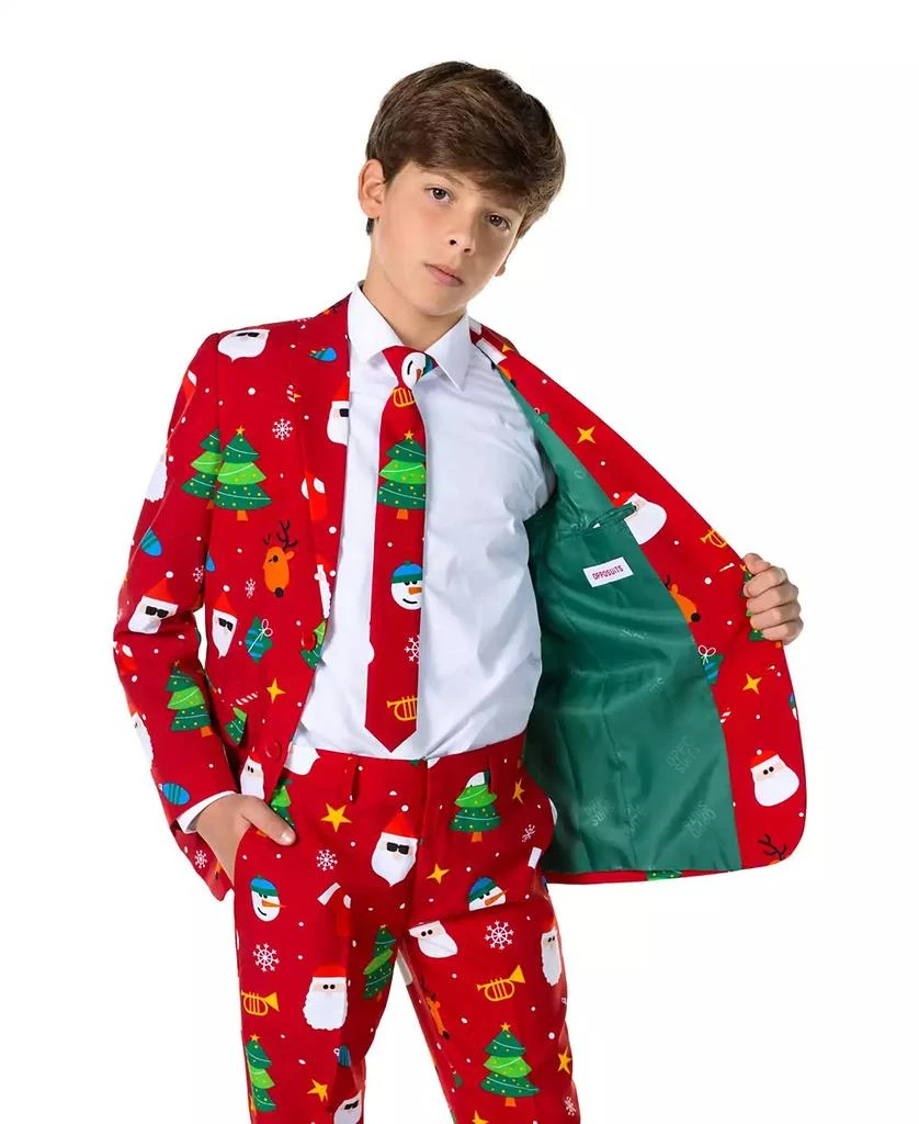 商品OppoSuits|Big Boys Festivity Christmas Party Outfit Including Blazer, Pants and Tie Suit Set,价格¥823,第4张图片详细描述