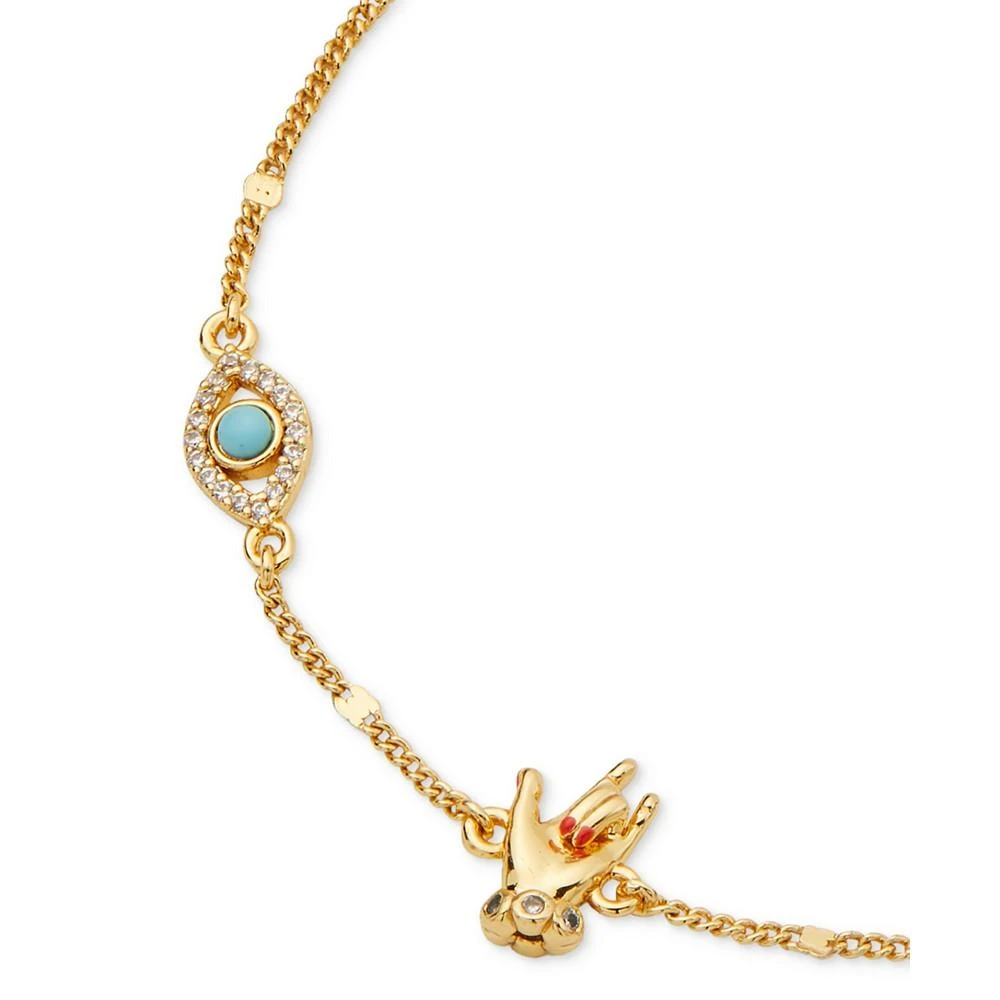商品Kate Spade|Gold-Tone Pavé & Stone Eye Love U Link Bracelet,价格¥393,第4张图片详细描述