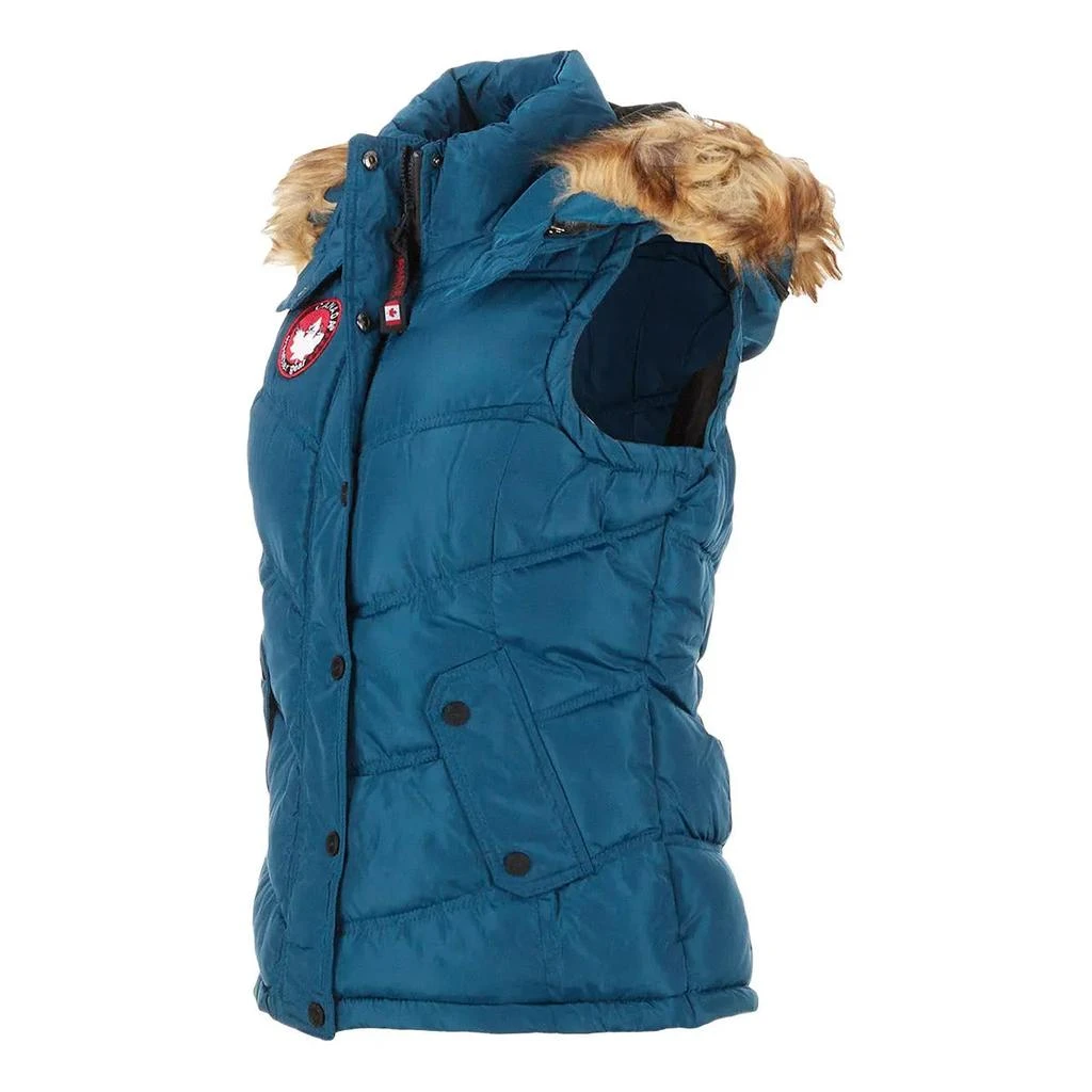 Canada Weather Gear Women's Puffer Vest with Faux Fur Trim Hood 商品