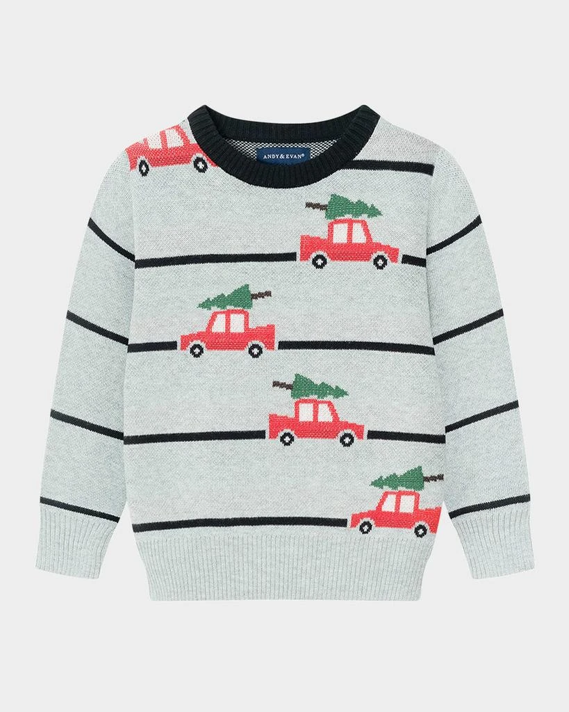 商品Andy & Evan|Boy's Striped Holiday Sweater W/ Twill Pants Set, Size 2T-8,价格¥440,第2张图片详细描述