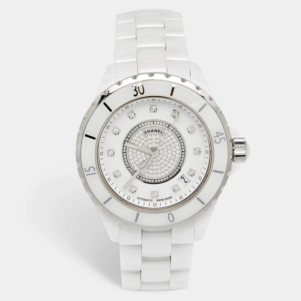 商品[二手商品] Chanel|Chanel White Diamond Ceramic Stainless Steel J12 H1759 Women's Wristwatch 38 mm,价格¥34295,第1张图片