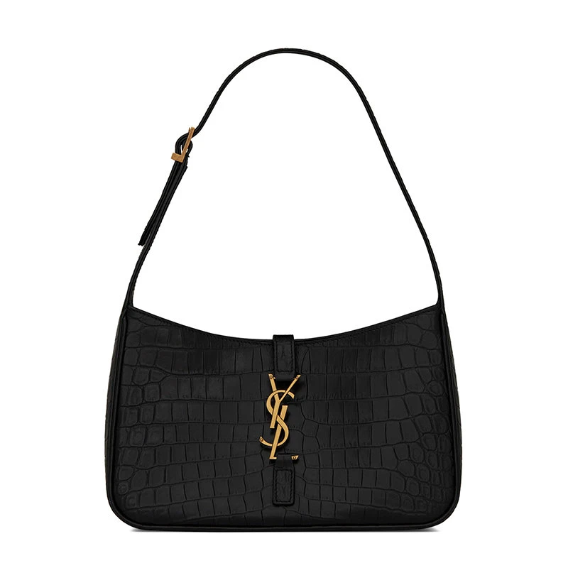 商品Yves Saint Laurent|【预售3-7天】SAINT LAURENT PARIS/圣罗兰 YSL LE 5 À 7 HOBO系列 女士黑色鳄鱼压纹小牛皮ysl金属扣单肩斜挎手提包657228DZESW1062,价格¥15867,第1张图片