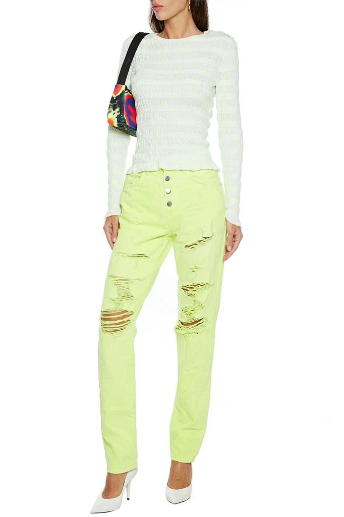 商品AMIRI|Distressed neon high-rise straight-leg jeans,价格¥1688,第2张图片详细描述