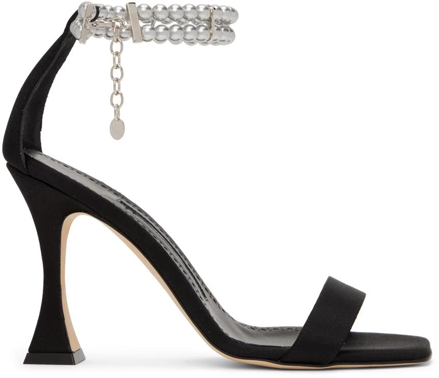 商品Manolo Blahnik|Black Charona Heeled Sandals,价格¥2450,第1张图片