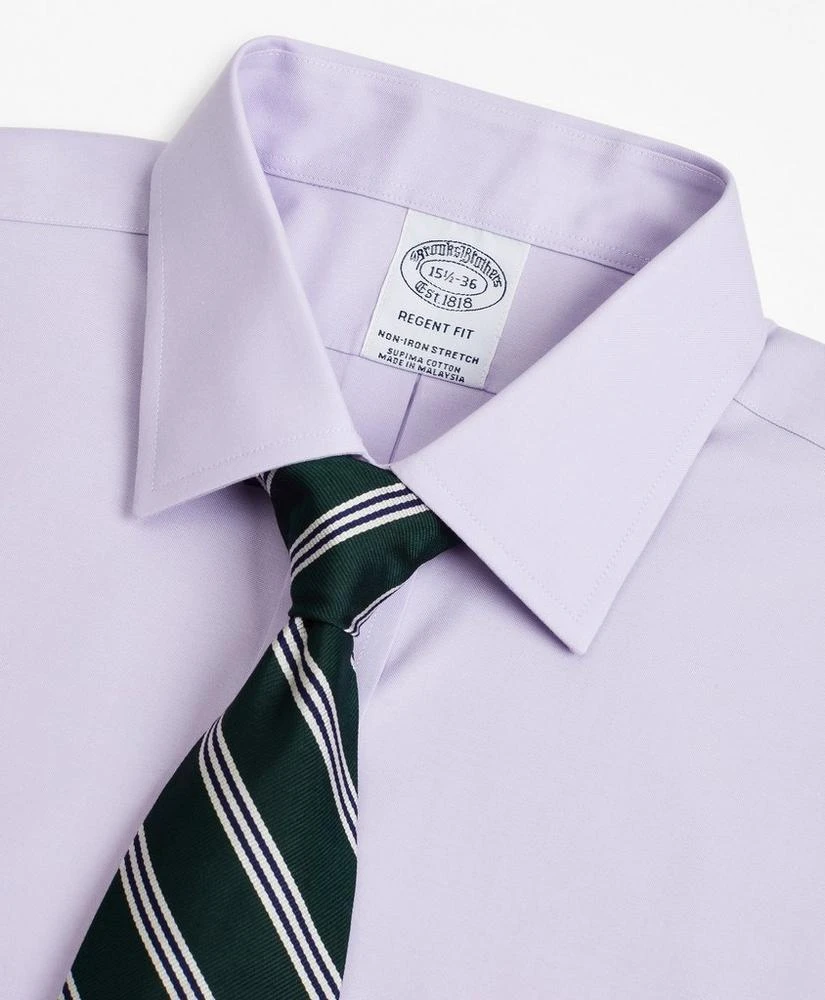 商品Brooks Brothers|Stretch Regent Regular-Fit  Dress Shirt, Non-Iron Pinpoint Ainsley Collar,价格¥616,第2张图片详细描述