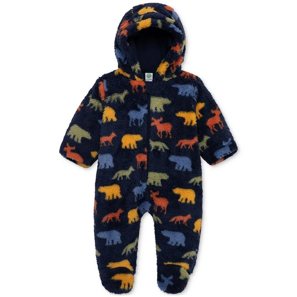 商品Little Me|Baby Woodland-Print Hooded Faux-Sherpa Fleece Footed Pram,价格¥130,第3张图片详细描述