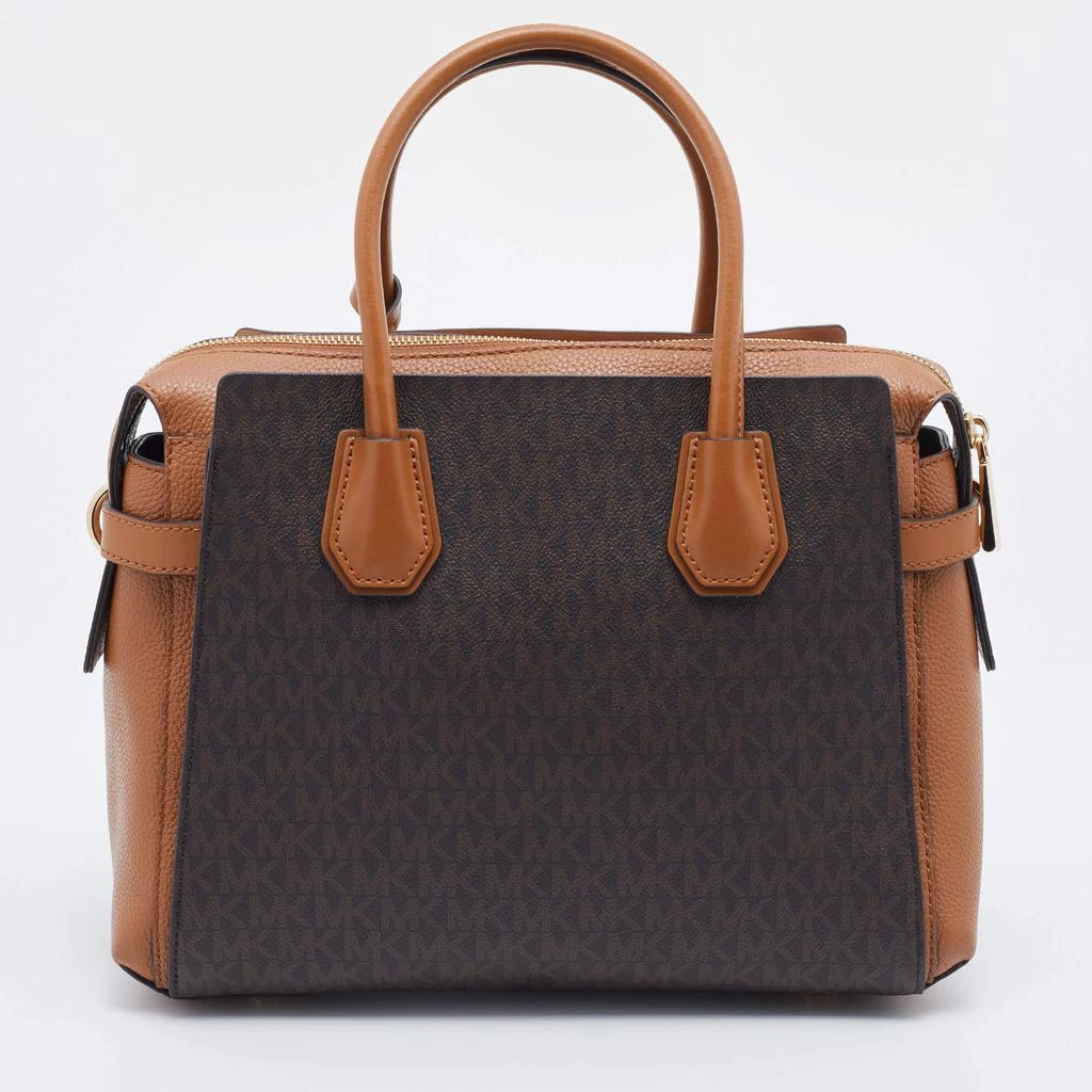 商品[二手商品] Michael Kors|Michael Kors Brown Signature Coated Canvas and Leather Belted Mercer Satchel,价格¥1303,第4张图片详细描述