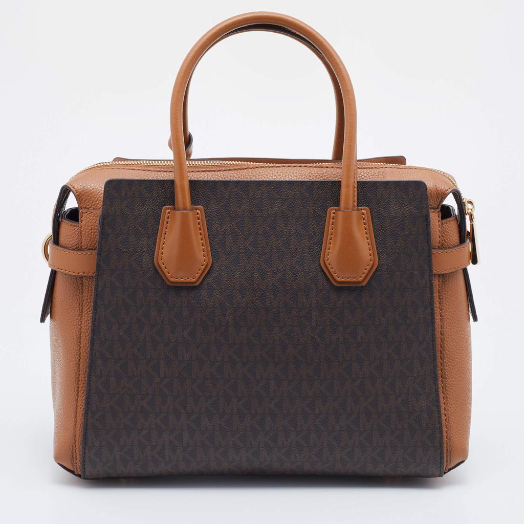 商品[二手商品] Michael Kors|Michael Kors Brown Signature Coated Canvas and Leather Belted Mercer Satchel,价格¥1642,第6张图片详细描述