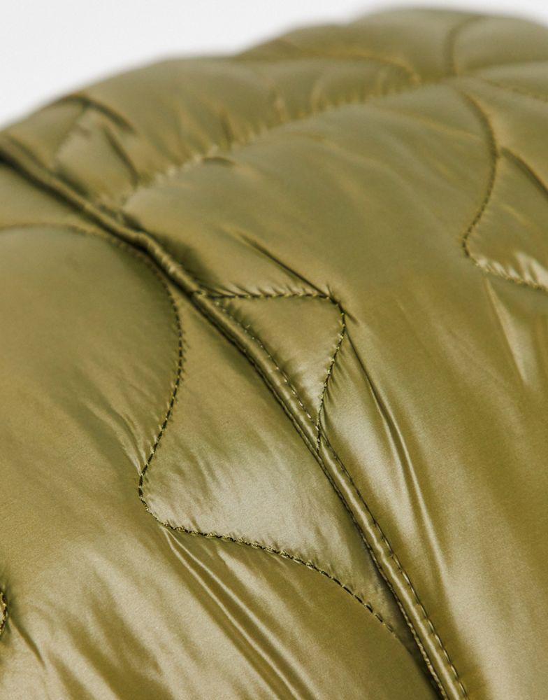 Topshop Nina puffer backpacks in green商品第3张图片规格展示