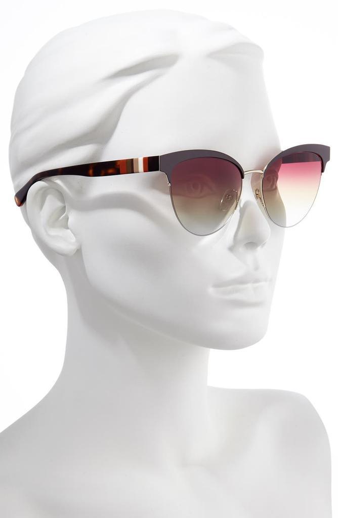 商品Longchamp|Heritage Stripes 55mm Cat Eye Sunglasses,价格¥370,第4张图片详细描述