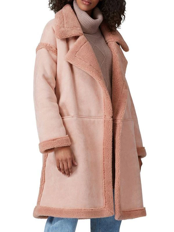 商品MINKPINK|Copenhagen Faux Shearling Lined Suede Overcoat,价格¥730,第1张图片