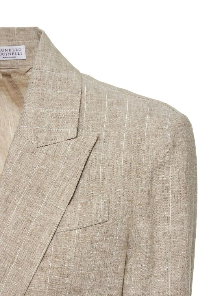 商品Brunello Cucinelli|Pinstripe Light Linen Blazer,价格¥9743,第5张图片详细描述