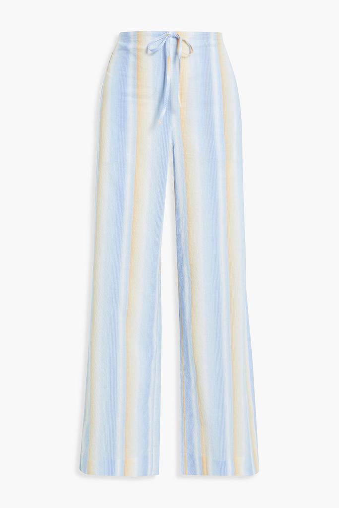 Striped cotton-blend seersucker wide-leg pants商品第3张图片规格展示