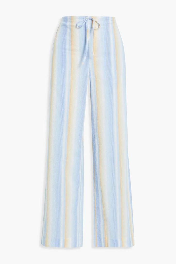 商品Ganni|Striped cotton-blend seersucker wide-leg pants,价格¥270,第3张图片详细描述