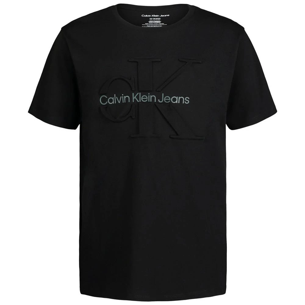 商品Calvin Klein|Big Boys Debossed Monogram Short Sleeve T-shirt,价格¥111,第1张图片