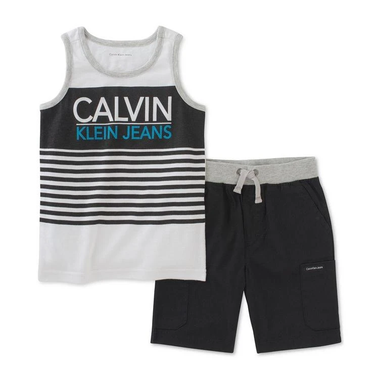 商品Calvin Klein|2-Pc. Graphic-Print Tank & Shorts Set, Baby Boys (0-24 months),价格¥72,第1张图片