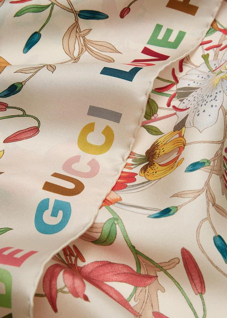 商品Gucci|Love Parade floral-print silk scarf,价格¥2703,第2张图片详细描述