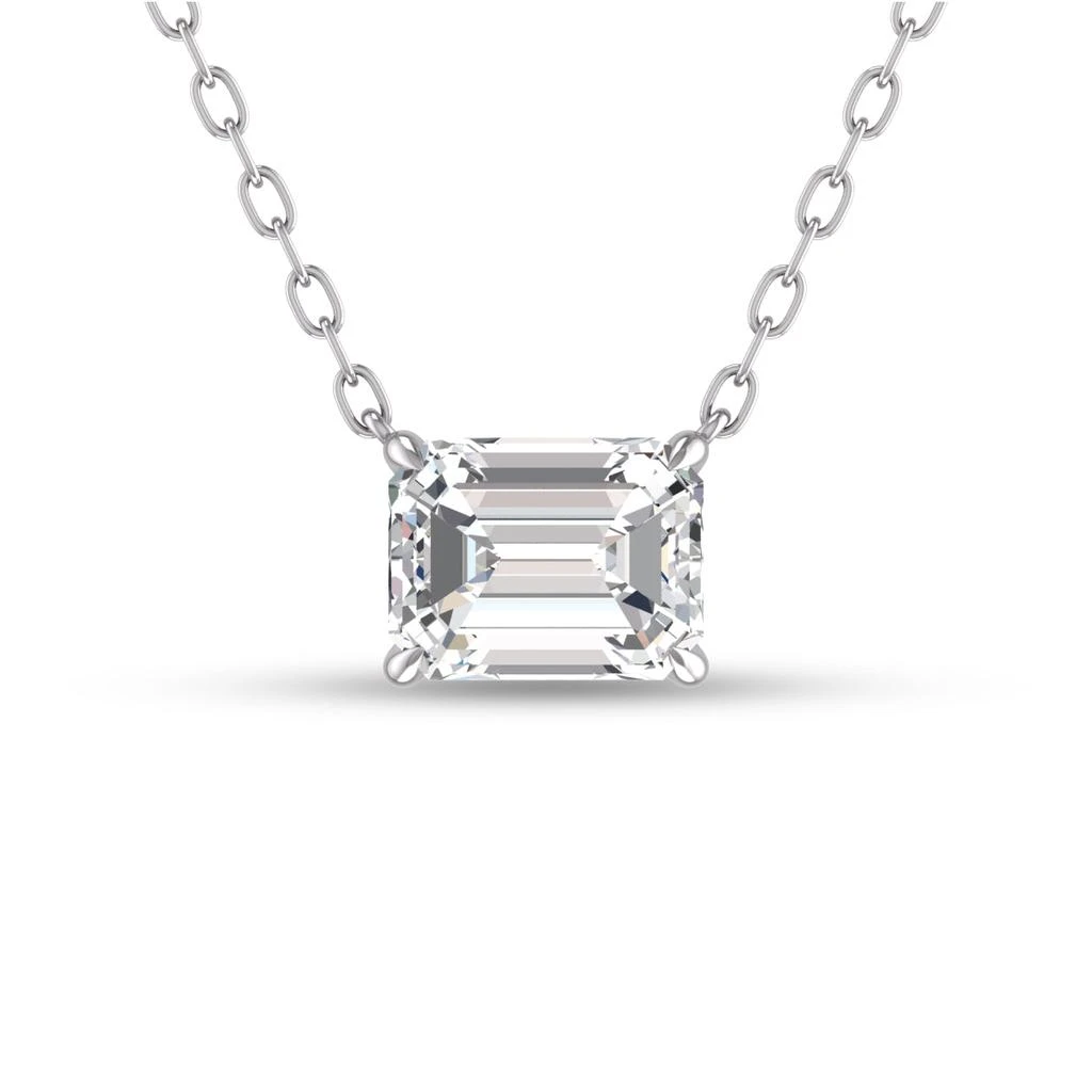 商品SSELECTS|Lab Grown 1 Carat Floating Emerald Diamond Solitaire Pendant In 14k White Gold,价格¥12590,第1张图片