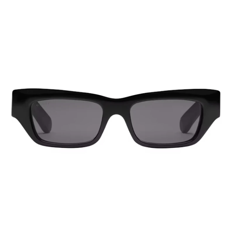 商品Gucci|Gucci/古驰 男士黑色醋酸纤维logo徽标矩形太阳眼镜,价格¥2449,第1张图片