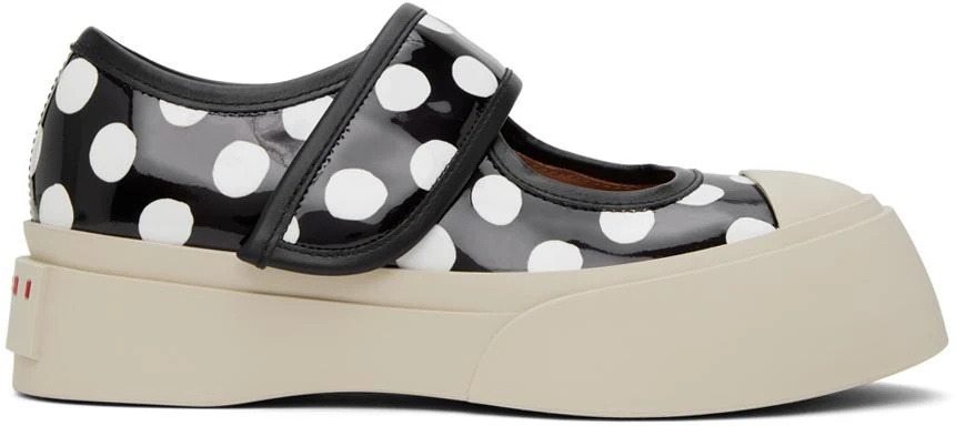 商品Marni|Black & White Pablo Mary Jane Ballerina Flats,价格¥2380,第1张图片