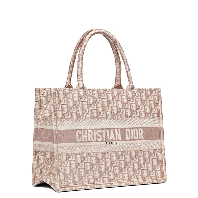商品Dior|【预售3-7天】DIOR/迪奥 21秋冬BOOK TOTE系列 女士小号玫瑰粉色老花刺绣手提托特包M1296ZRIW_M912,价格¥20587,第4张图片详细描述