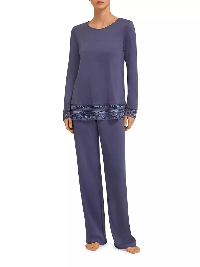 商品Hanro|Jona Long-Sleeve 2-Piece Pajama Set,价格¥804,第2张图片详细描述