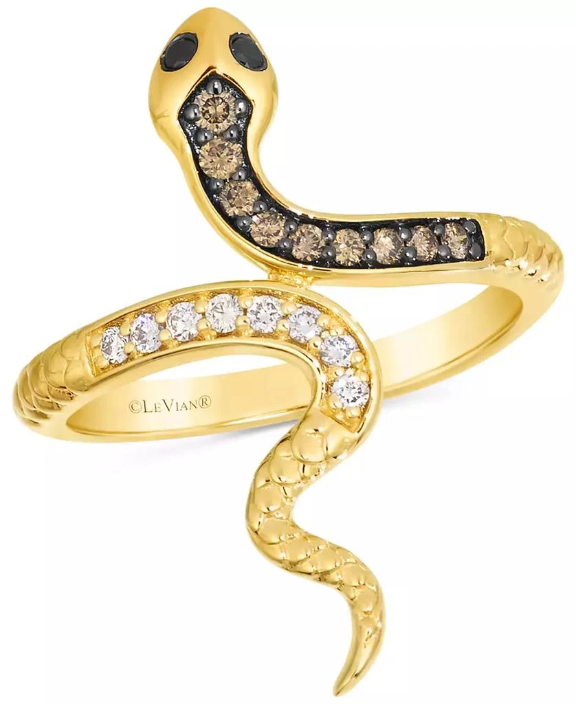 商品Le Vian|Chocolate Diamond, Nude Diamond, & Blackberry Diamond Snake Ring (1/4 ct. t.w.) in 14k Gold,价格¥16198,第1张图片