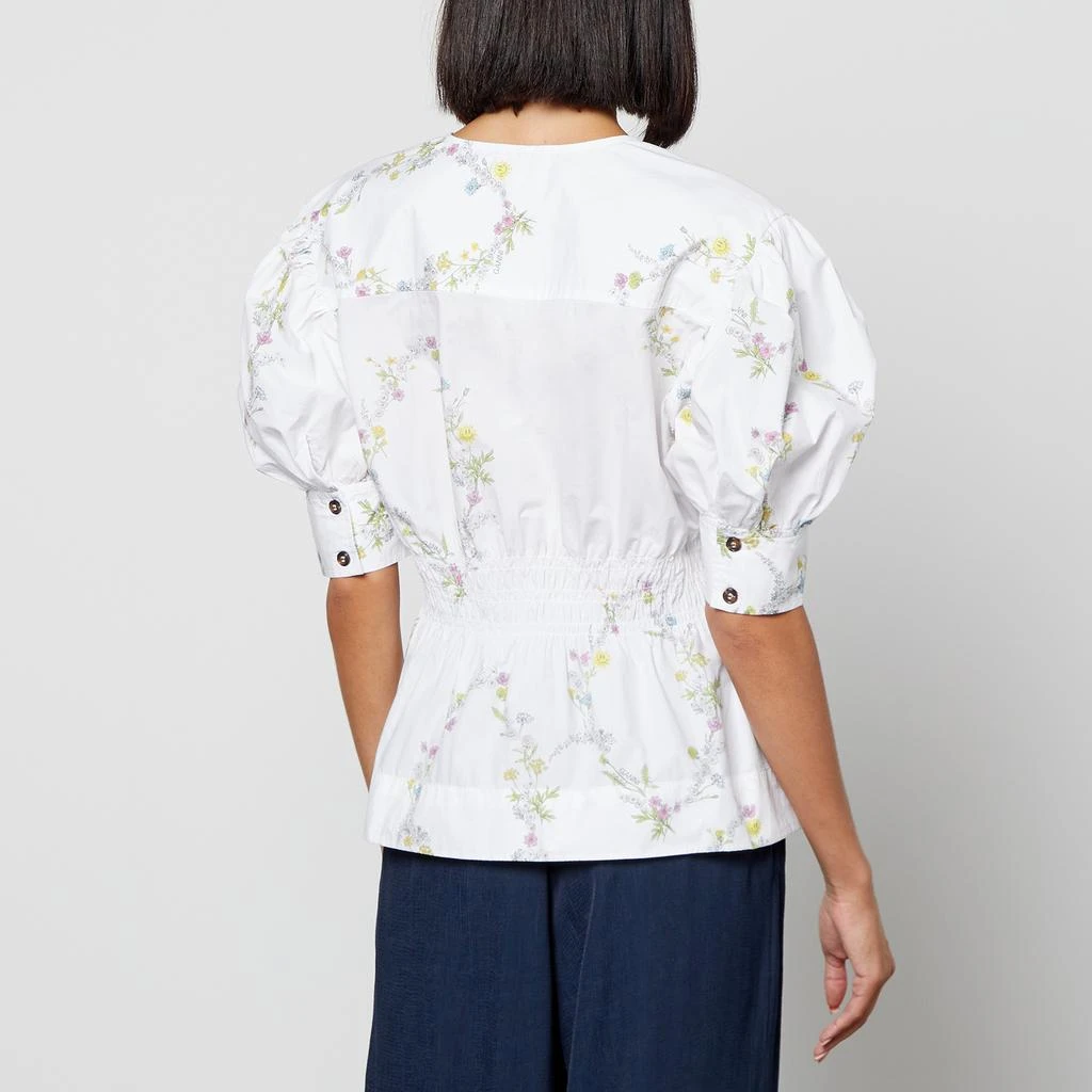 商品Ganni|Ganni Floral Print Cotton-Poplin Blouse,价格¥428,第2张图片详细描述