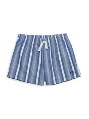 商品Calvin Klein|Little Girl’s 2-Piece Tiered Tee & Striped Shorts Set,价格¥188,第3张图片详细描述