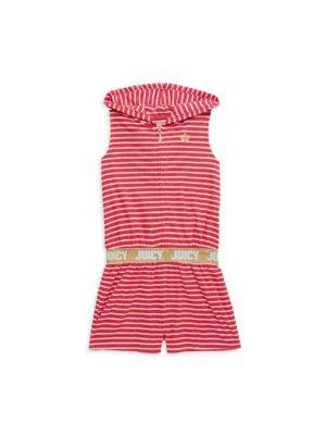 商品Juicy Couture|Little Girl’s Hooded Striped Romper,价格¥119,第1张图片