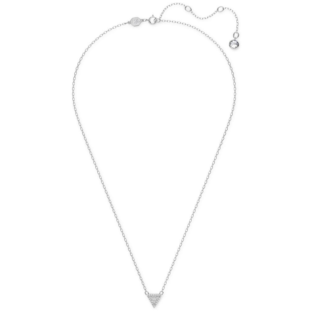 商品Swarovski|Silver-Tone Crystal Triangle Pendant Necklace, 14-1/8" + 2" extender,价格¥1070,第4张图片详细描述